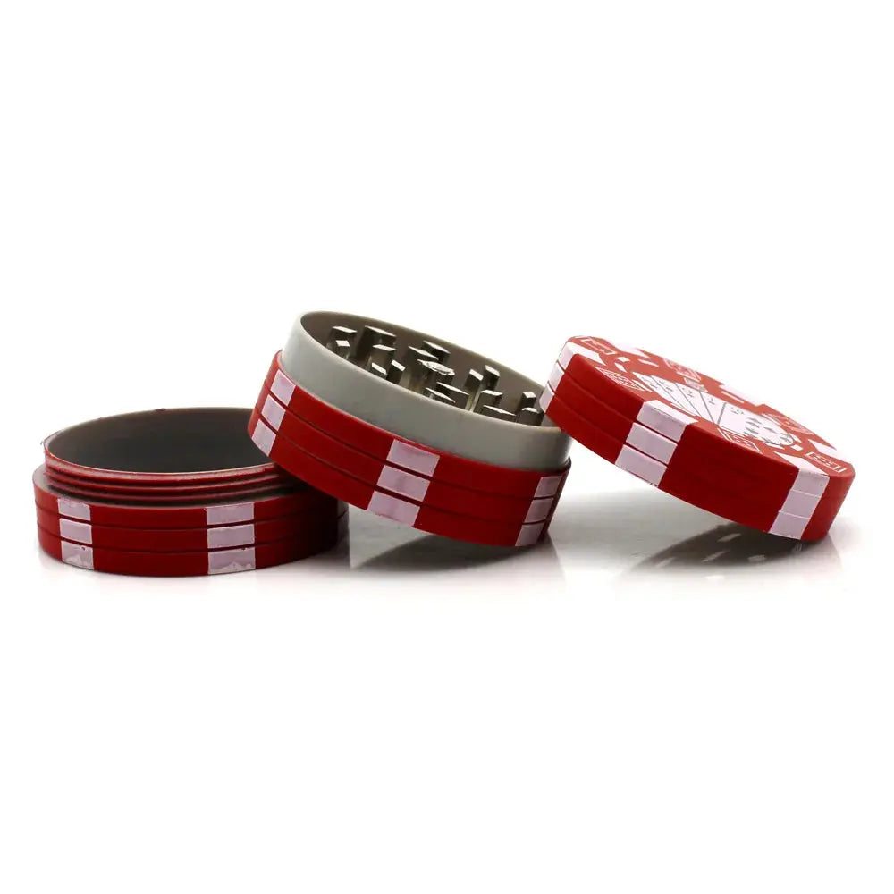 Herb Cutter Grinder Metal Plastic Cigarette Accessories Gadget Smoke Pipe Accessories Poker Chip Style 3-layer Spice Cutter Tool Ash & Ember Society