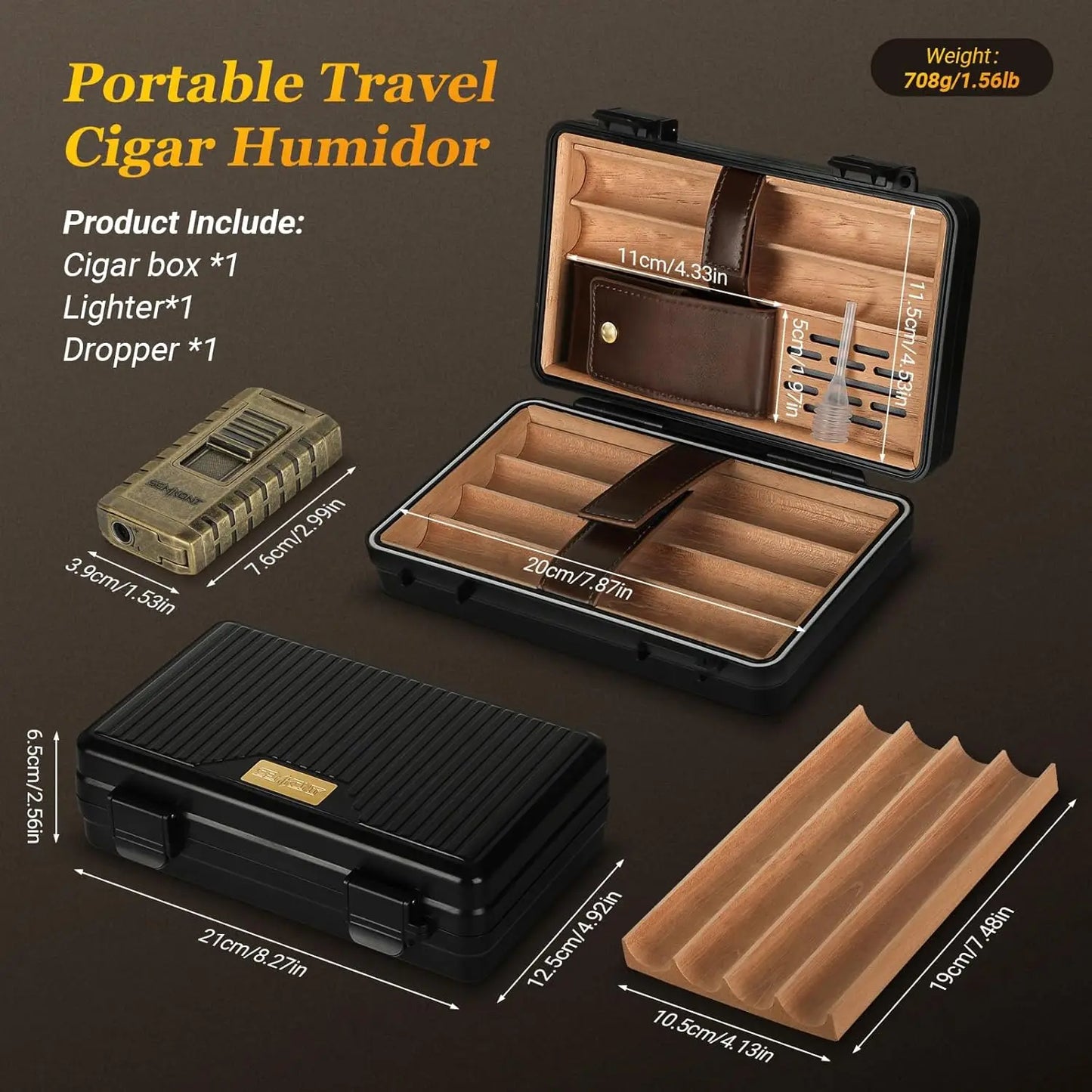 Waterproof Travel Cigar Humidor