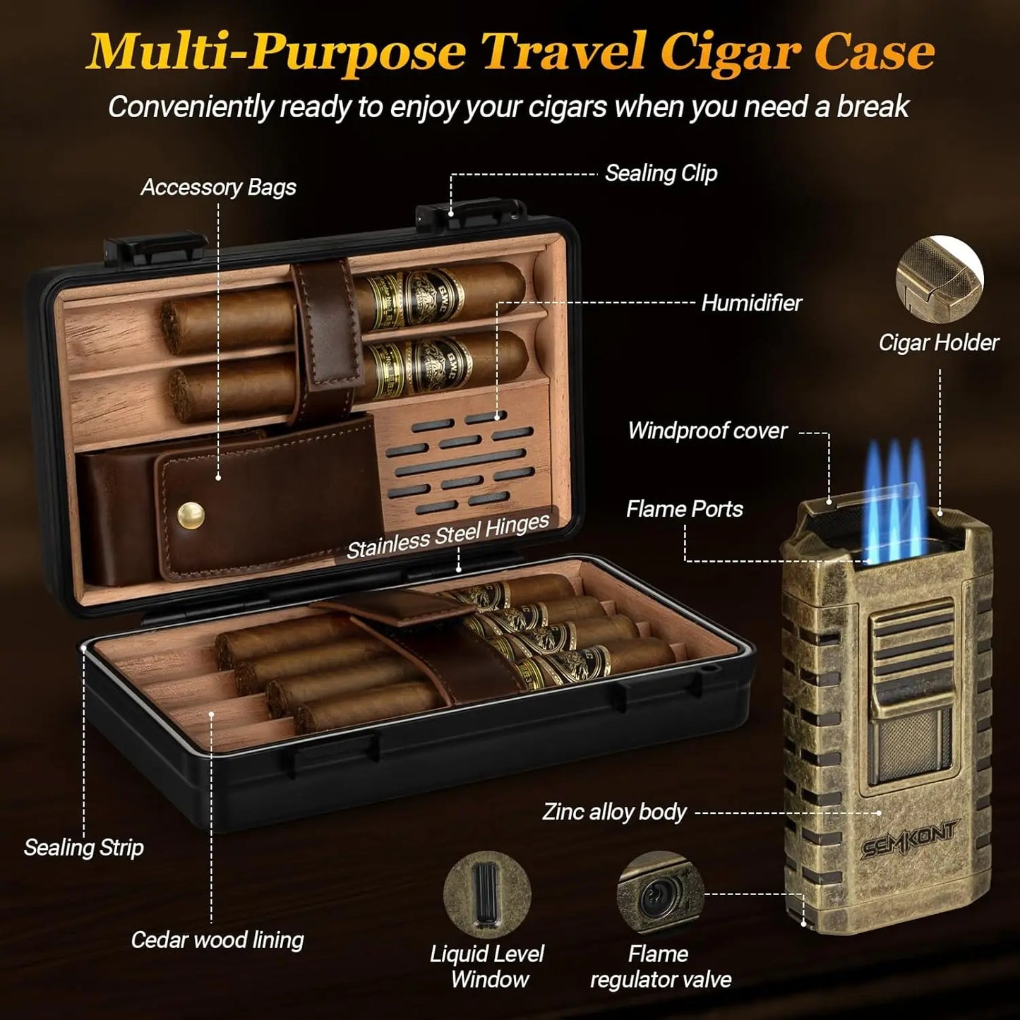 Waterproof Travel Cigar Humidor