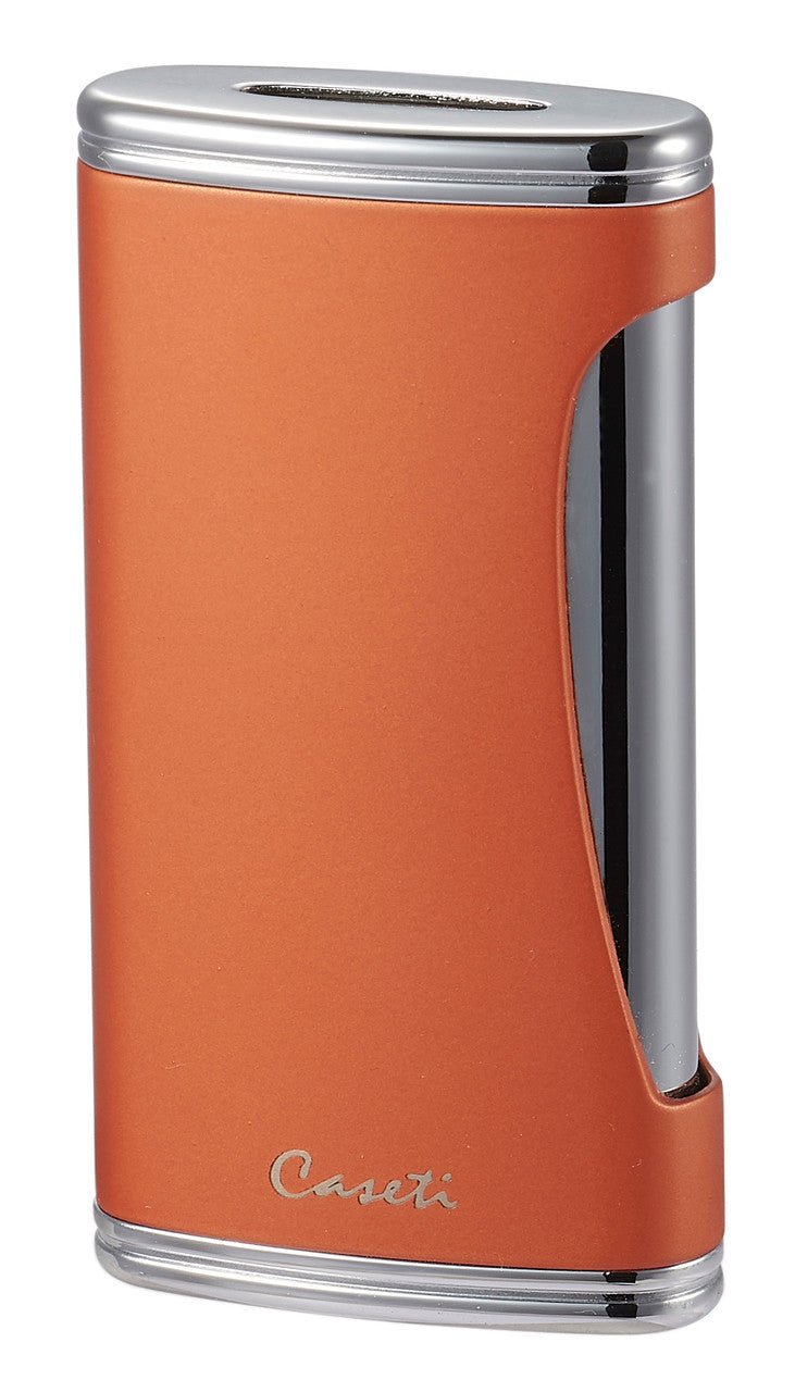 Caseti BigFlat Burnt Orange Cigar Lighter - CAL567OR – Premium by Ash & Ember Society | Luxury cigar accessory