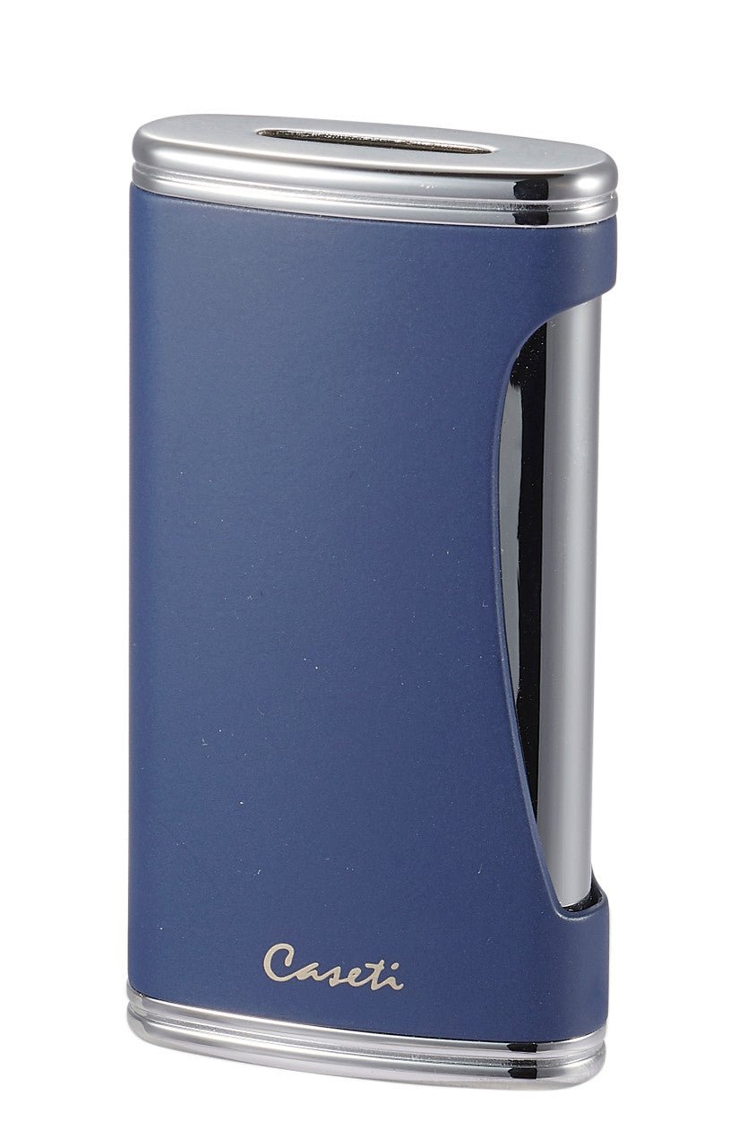 Caseti BigFlat Navy Blue Cigar Lighter - CAL567BL – Premium by Ash & Ember Society | Luxury cigar accessory