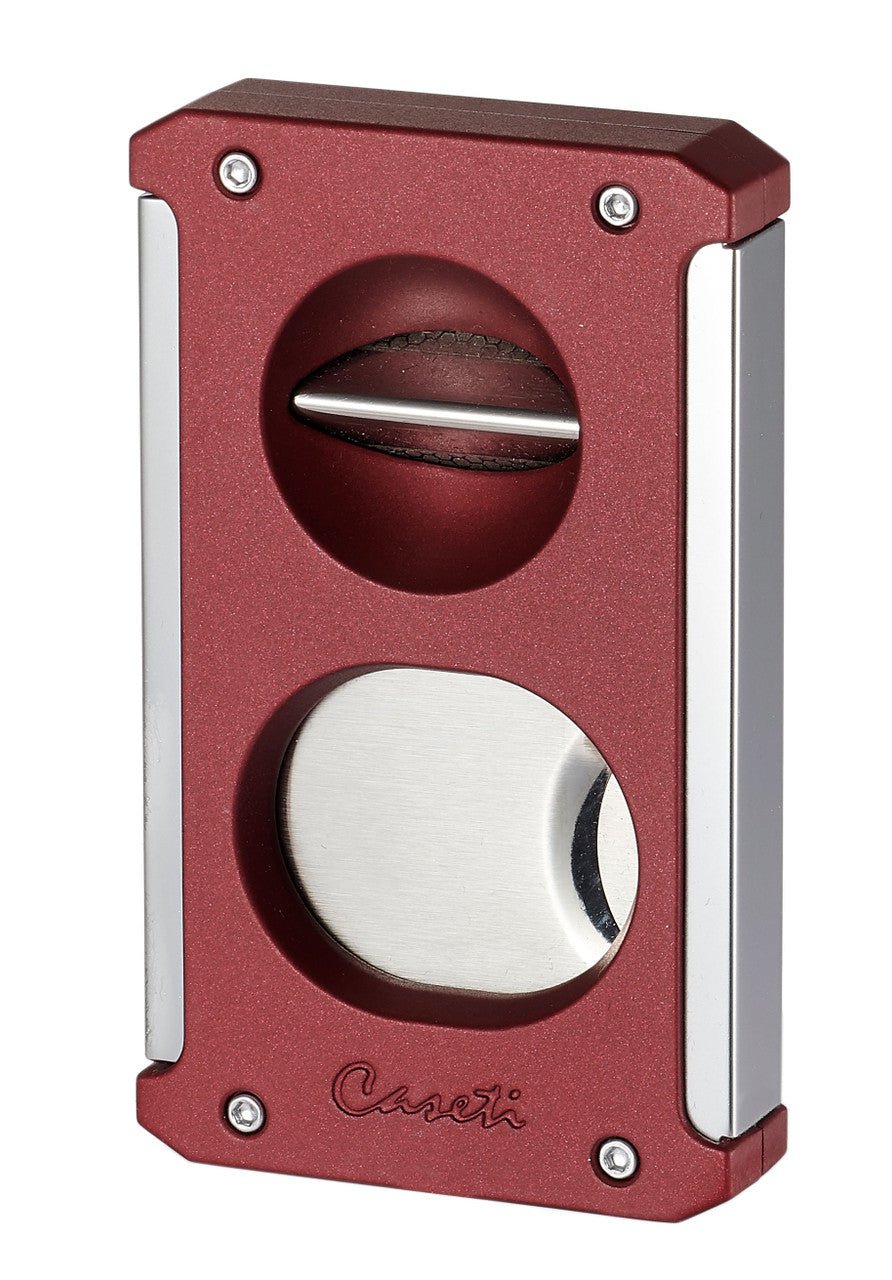 Caseti Trident 3 in 1 Burgundy Cigar Cutter - CACU140BG – Premium by Ash & Ember Society | Luxury cigar accessory