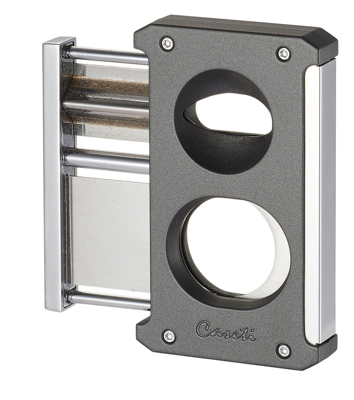 Caseti Trident 3 in 1 Grey Cigar Cutter - CACU140GY – Premium by Ash & Ember Society | Luxury cigar accessory