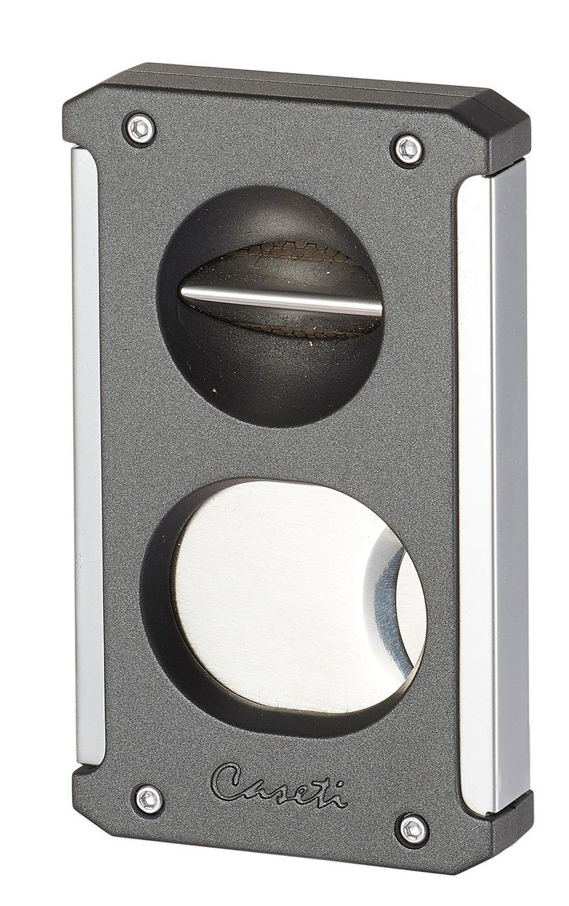 Caseti Trident 3 in 1 Grey Cigar Cutter - CACU140GY – Premium by Ash & Ember Society | Luxury cigar accessory