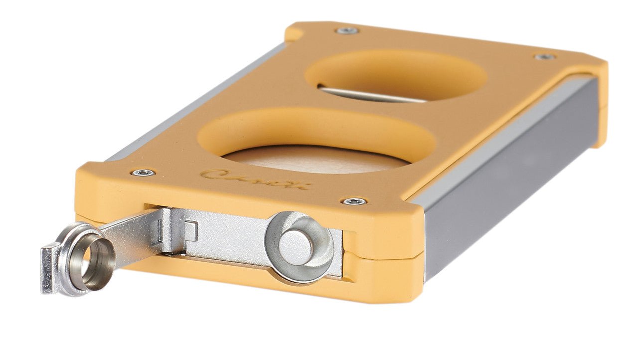 Caseti Trident 3 in 1 Yellow Cigar Cutter - CACU140YL – Premium by Ash & Ember Society | Luxury cigar accessory