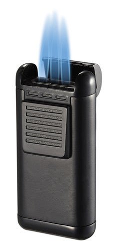 Visol Antero Black Triple Torch Cigar Lighter - VLR403702 – Premium by Ash & Ember Society | Luxury cigar accessory