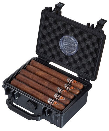 Visol Rider Hard Plastic Travel Cigar Humidor - 15 Cigars - VHUD729 – Premium by Ash & Ember Society | Luxury cigar accessory