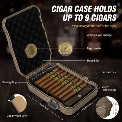 Travel Cigar Humidor Case