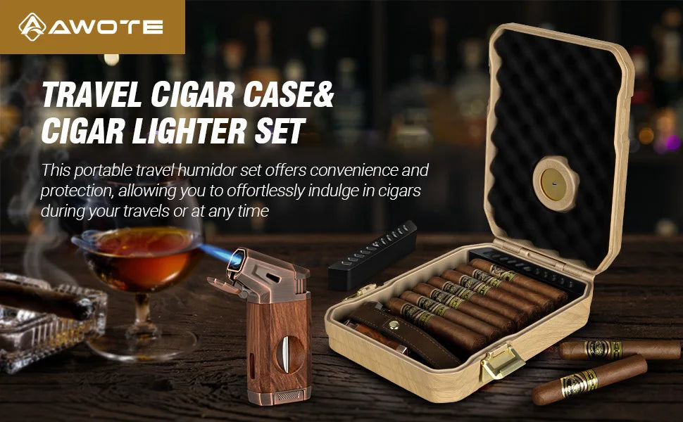 Travel Cigar Humidor Case