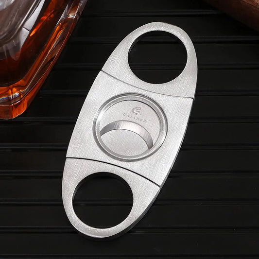 GALINER Portable Metal Cigar Cutter Guillotine Dould Blade Sharp Cutting Tool Cigar Accessories Ash & Ember Society