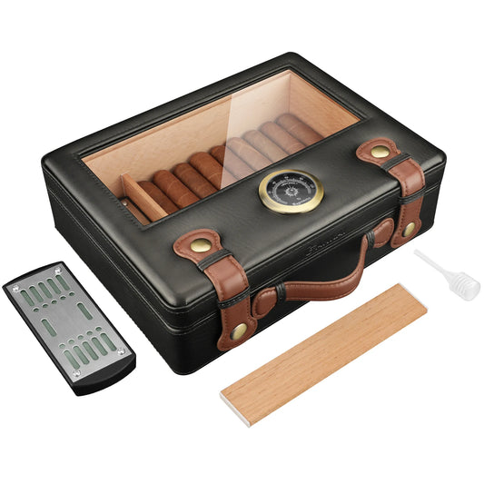 Glass Top Travel Cigar Humidor