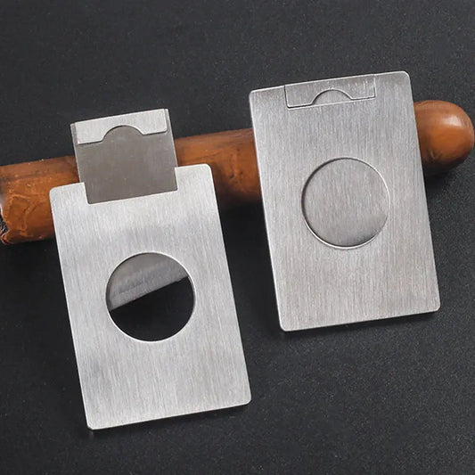 Portable Smoking Square Cigar Cutter Stainless Steel Metal Cutter Guillotine Cigar Scissors Gift Ash & Ember Society