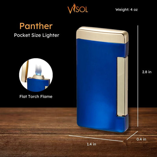 Visol Panther Single Flat Flame Cigar Lighter - Ice Blue - VLR406603-Panther-IBL