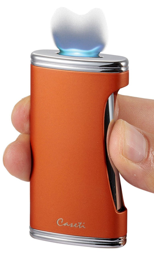 Caseti BigFlat Burnt Orange Cigar Lighter - CAL567OR – Premium by Ash & Ember Society | Luxury cigar accessory