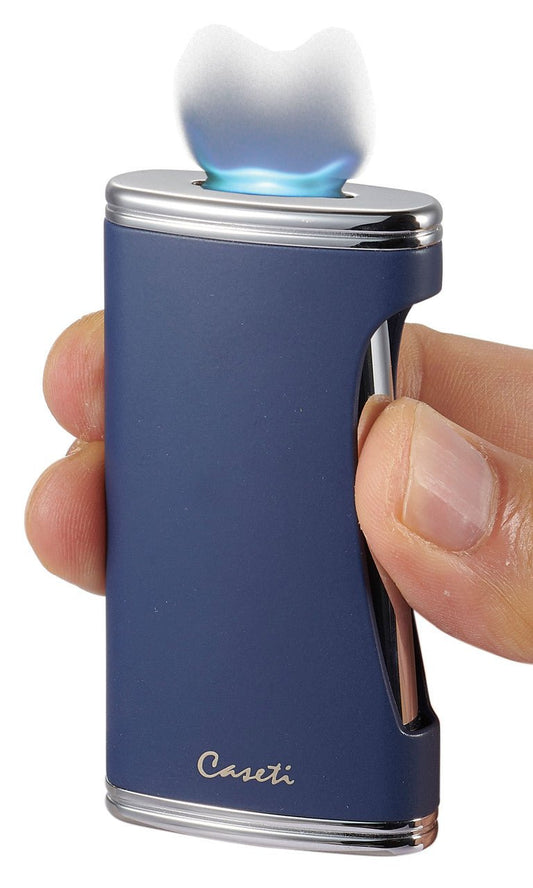 Caseti BigFlat Navy Blue Cigar Lighter - CAL567BL – Premium by Ash & Ember Society | Luxury cigar accessory