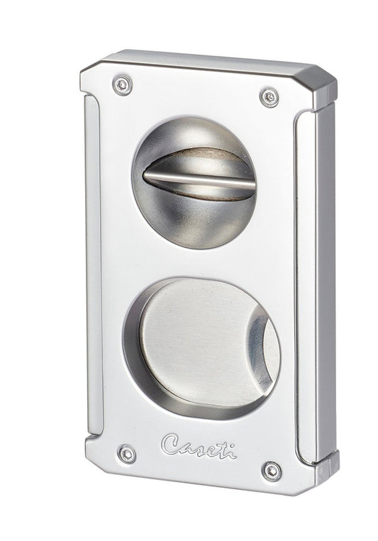 Caseti Trident 3 in 1 Chrome Cigar Cutter - CACU140CP – Premium by Ash & Ember Society | Luxury cigar accessory