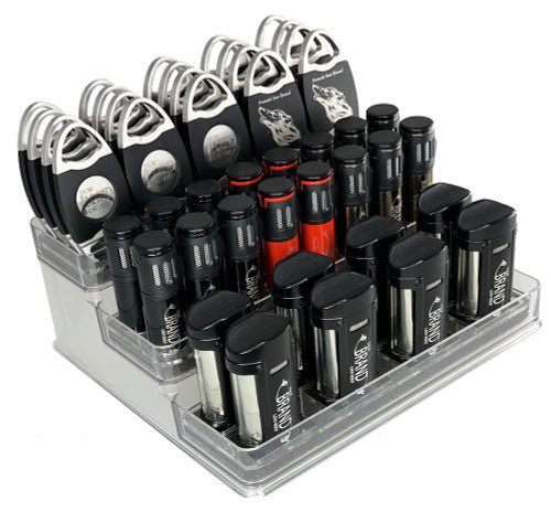 Retail Counter Display Package With Cigar Lighters and Cigar Cutters - Package 20 - VPKG20 – Premium by Ash & Ember Society | Luxury cigar accessory
