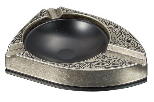 Visol Albion Matte Silver Cigar Ashtray - VASH431BK – Premium by Ash & Ember Society | Luxury cigar accessory