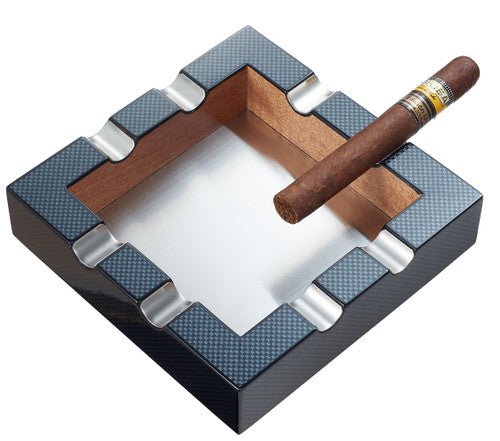Visol Braeden Carbon Fiber Pattern Cigar Ashtray - VASH728 – Premium by Ash & Ember Society | Luxury cigar accessory