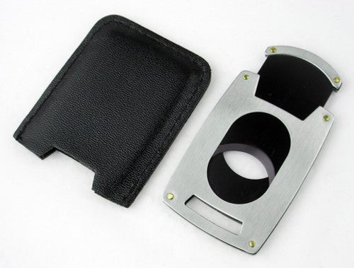 Visol Brushed Chrome Guillotine Pocket Cigar Cutter - VCUT717GM – Premium by Ash & Ember Society | Luxury cigar accessory