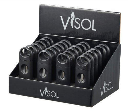Visol Chrys Black Wedge Cut Cigar Cutter 24 Retail Prepack - VCUT903 - DISPLAY – Premium by Ash & Ember Society | Luxury cigar accessory