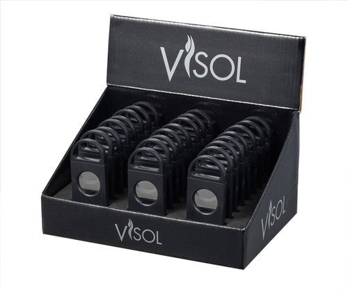 Visol Flynn Black Double Guillotine Cigar Cutter 24 Retail Prepack - VCUT908 - Prepack – Premium by Ash & Ember Society | Luxury cigar accessory