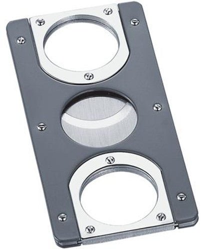 Visol Magellan Gun Matte Polished Chrome Guillotine Cigar Cutter - VCUT - 12 – Premium by Ash & Ember Society | Luxury cigar accessory