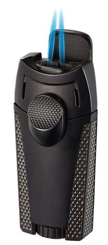 Visol Meru Dual Torch Cigar Lighter - Black - VLR405101 - Meru - BK – Premium by Ash & Ember Society | Luxury cigar accessory