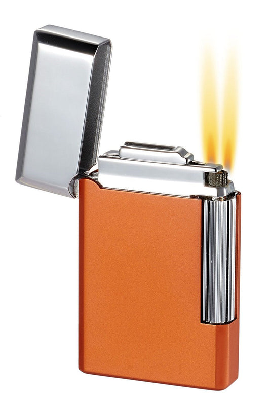Visol Pyxis Burnt Orange Flint Lighter - VLR301005OR – Premium by Ash & Ember Society | Luxury cigar accessory