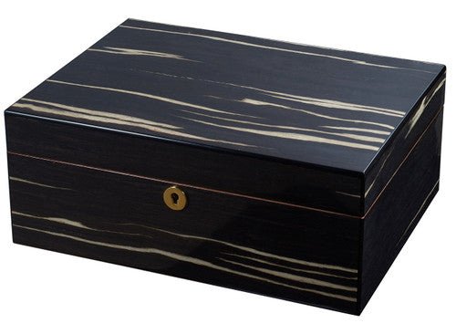 Visol Remo Polished Ashburl Wood Locking Humidor - VHUD724 – Premium by Ash & Ember Society | Luxury cigar accessory