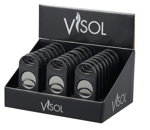 Visol Syrus Double Guillotine Cigar Cutter 24 Retail Prepack - VCUT410 - prepack – Premium by Ash & Ember Society | Luxury cigar accessory