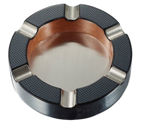 Visol Tyrus Carbon Fiber Round Cigar Ashtray - VASH732