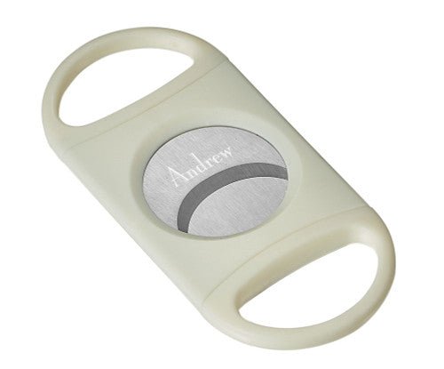 Visol White Rand Double Guillotine Cigar Cutter - VCUT403WH