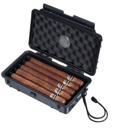 Visol Wyatt Hard Plastic Travel Cigar Humidor - 5 Cigars - VHUD728
